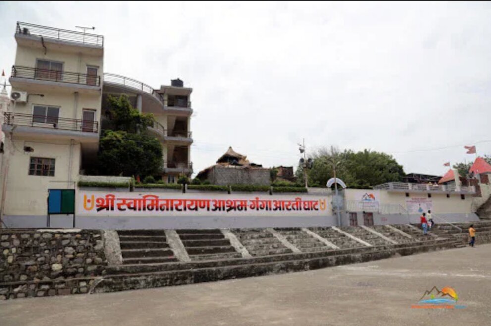 rishikesh - shri swaminarayan ashram bank of holy ganga river shisham jhadi rishikesh city